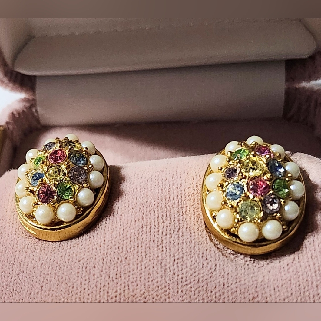 Vtg Mbb Mary Beth Burchardt Pell Pastel Passion Eggs Earrings In Box